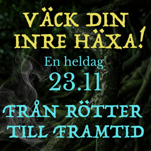 Väck din inre häxa! 1. Från rötter till framtid. 23 november. Pris 1800 kr varav 300 kr i anmälningavgift